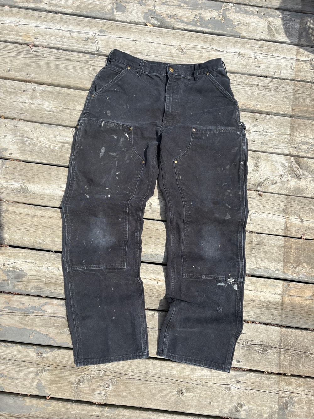 Vintage carhartt black double knee carpenter pants 34X34